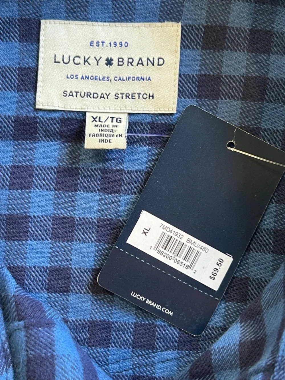 Lucky Brand long sleeve button down flannel shirt.  XL (NWT) - Picture 7 of 7